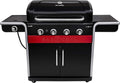 Gas2Coal® Grill hybrydowy: trzy palnikowy grill gazowy i węglowy, czarny.