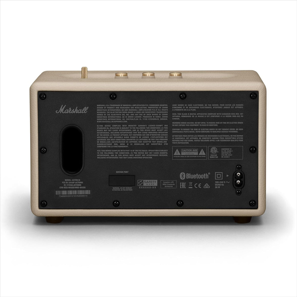 Marshall Acton Iii 1006005 Głośnik Bluetooth, Beżowy, 24,7 x 412 x 27,6 cm