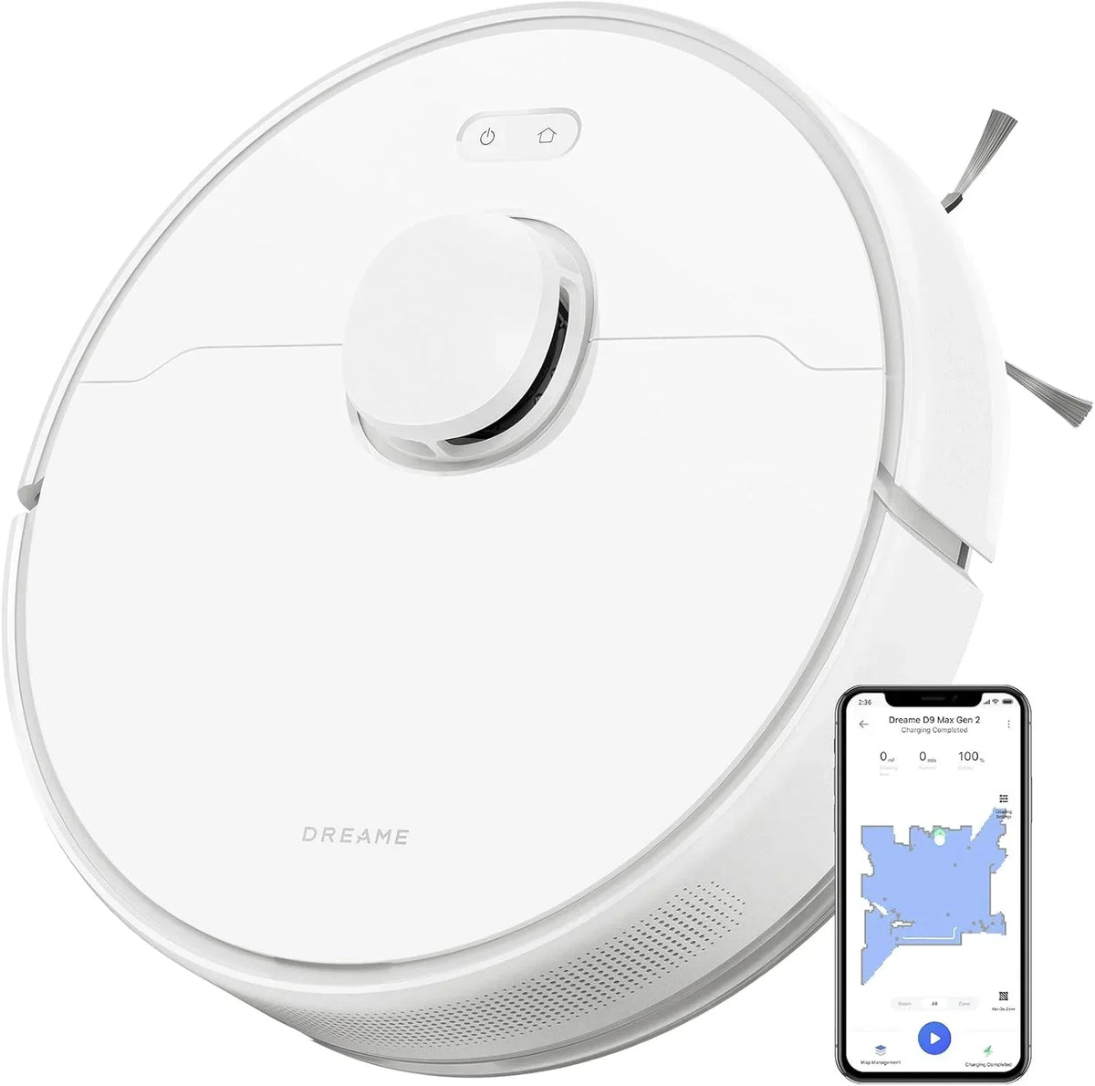 DREAME D20 Pro Plus Robot sprzątający 2 w 1 z funkcją odkurzania i mycia, 13 000 Pa, podwójna szczotka do sierści zwierząt, czyszczenie narożników, opróżnianie, nawigacja LDS, unikanie przeszkód laserem, podłogi twarde/dywany, 5200 mAh