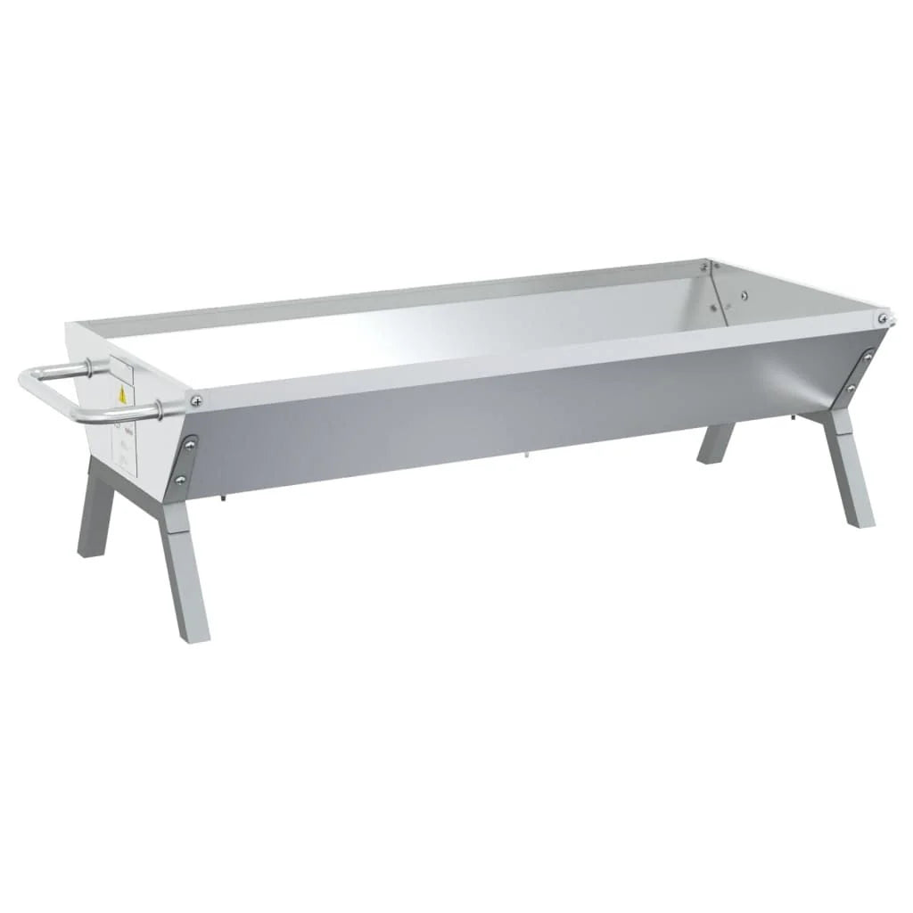 Taca do grill ze stali nierdzewnej srebrna 118x42x30,5 cm Vidaxl