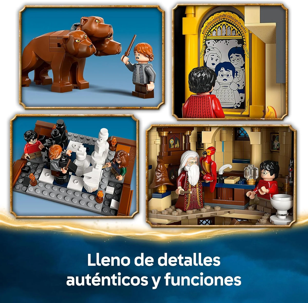 Harry Potter Zamek Hogwart: Wieża centralna — Zamek-zabawka z Komnatą Latających Kluczy i Szachami Czarodziejów — 12 minifigurek — Prezent dla dziewczynek i chłopców w wieku od 10 lat 76454