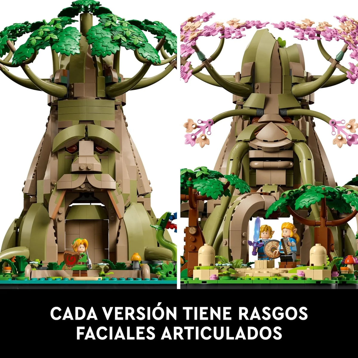 The Legend of Zelda Wielkie Drzewo Deku „2 w 1”, Zestaw Modelarski dla Dorosłych z Zeldą i 3 Minifigurkami Linka, Prezent dla Fanów Gier Wideo Ocarina of Time i Breath of The Wild 77092