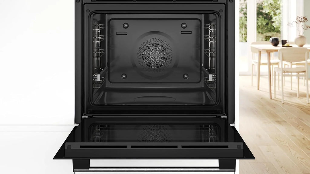 Bosch – Piekarnik wielofunkcyjny, seria 4, szerokość 60 cm, asystent czyszczenia wodą, Termoobieg 3D, stal szlachetna, HBA514ES3