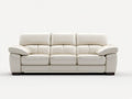 Sofy 3-osobowe z obiciem z syntetycznej skóry, drewniany stelaż 220x95x90 cm - Beżowe - Nowoczesny design