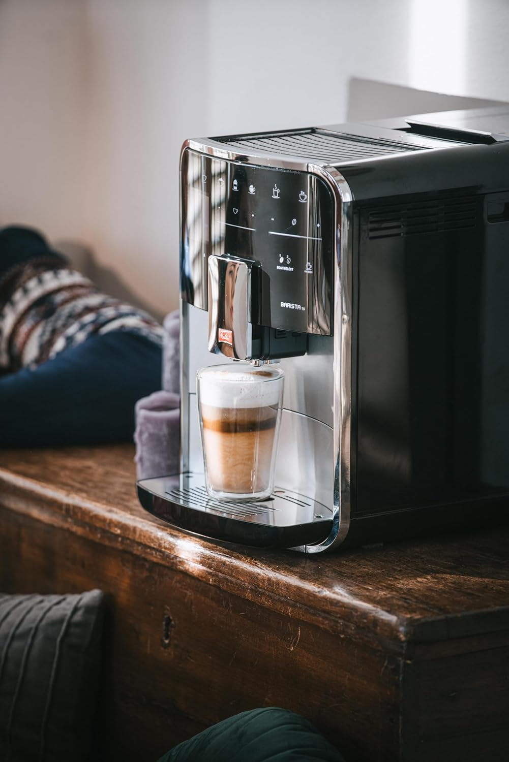Melitta Caffeo Barista TS Smart F850-101 ekspres do kawy ze zbiornikiem na mleko, aplikacja Connect na telefon (może nie być dostępna w języku polskim), One Touch, filtrowanie Pro Aqua, srebrny