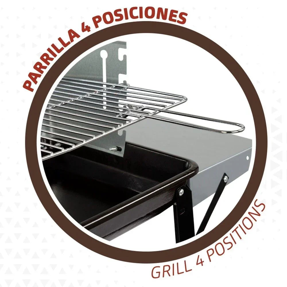 Przenośny Grill Węglowy Barbacoa 4 Poziomy Aktive