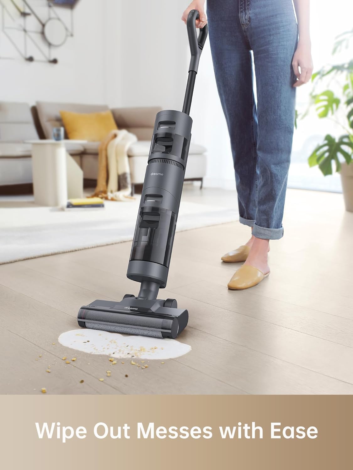dreame H14 Pro odkurzacz na sucho i na mokro, płaska konstrukcja 180°, czyszczenie szczotki w temperaturze 60°C, suszenie w 5 min, automatyczne dozowanie roztworu, sterowanie aplikacją, 18 kPa