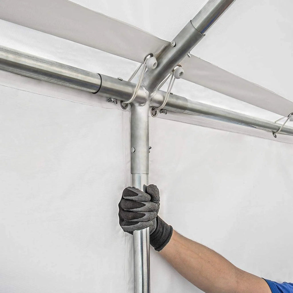TOOLPORT Namiot magazynowy 5x10 m PVC 750 N Wodoodporny Szary Namiot Magazynowy ze Wzmocnioną Podstawą