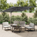 Parasol wspornikowy LED antracytowy, 400 x 300 cm