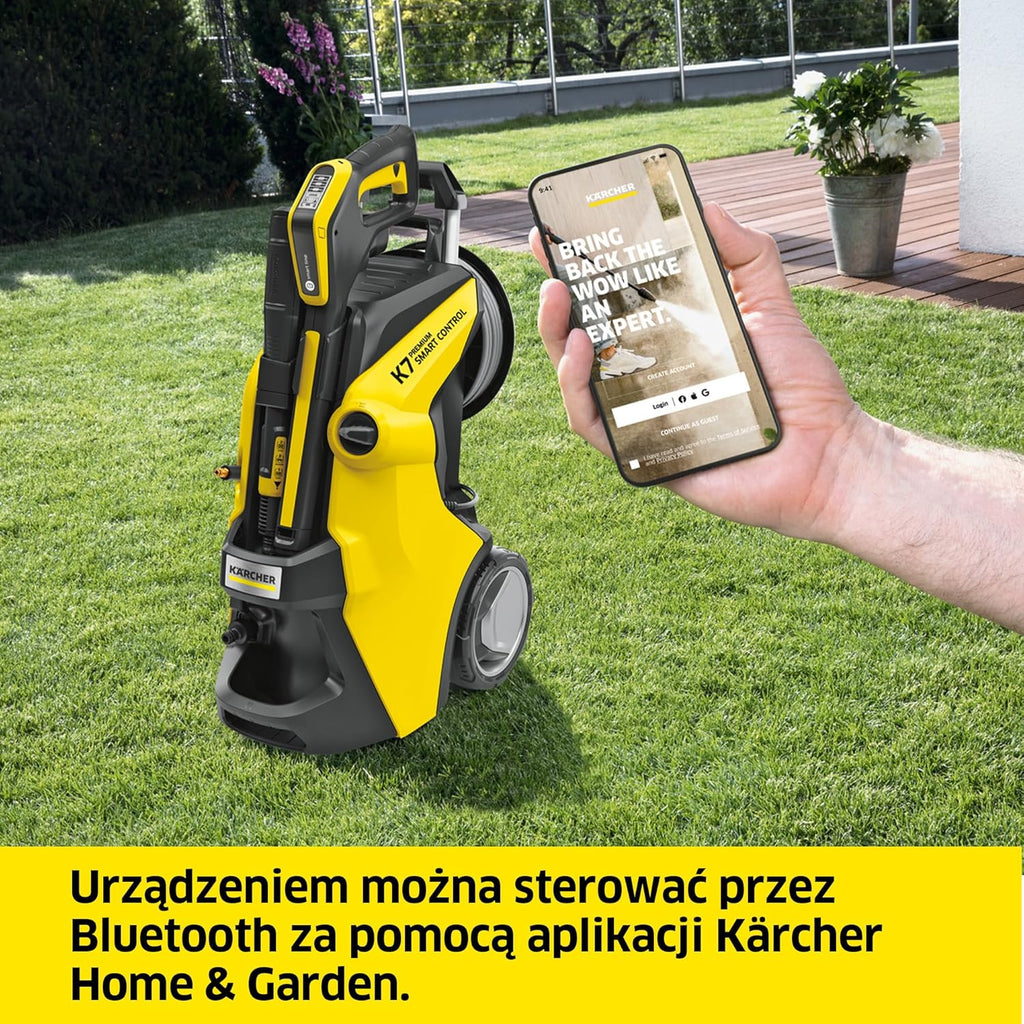 Kärcher Myjka ciśnieniowa K 7 Premium Smart Control Flex, ciśnienie: maks. 180 bar, przepływ: 600 l/h, powierzchnia: 60 m²/h, filtr wody, waga: 17,9 kg, wąż ciśnieniowy Flex, dysza Multi Jet