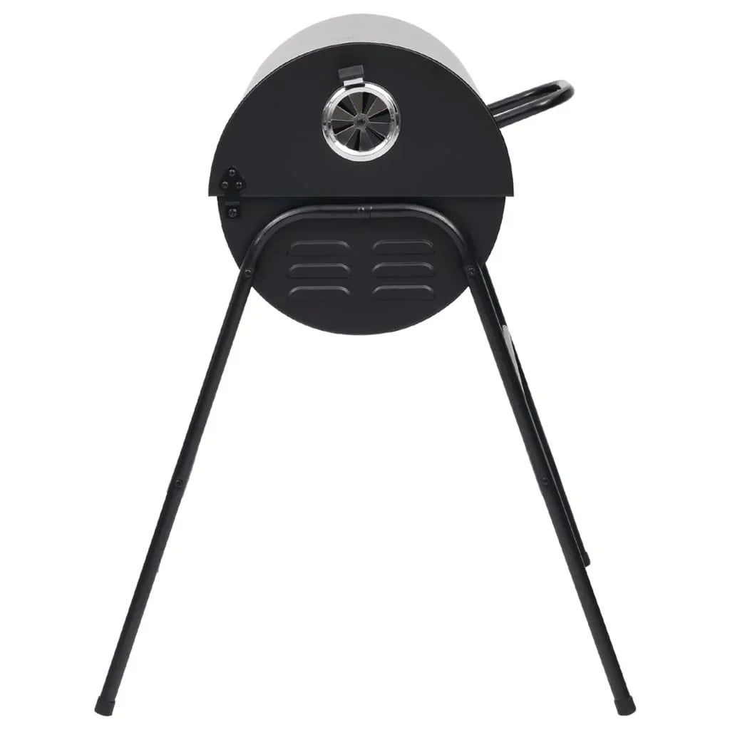 2026 Czarny grill z 2 rusztami do gotowania – Przenośny grill ze stali o wymiarach 80x95x90 cm