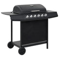 Grill gazowy, 6 palników, czarny, stalowy, Vidaxl