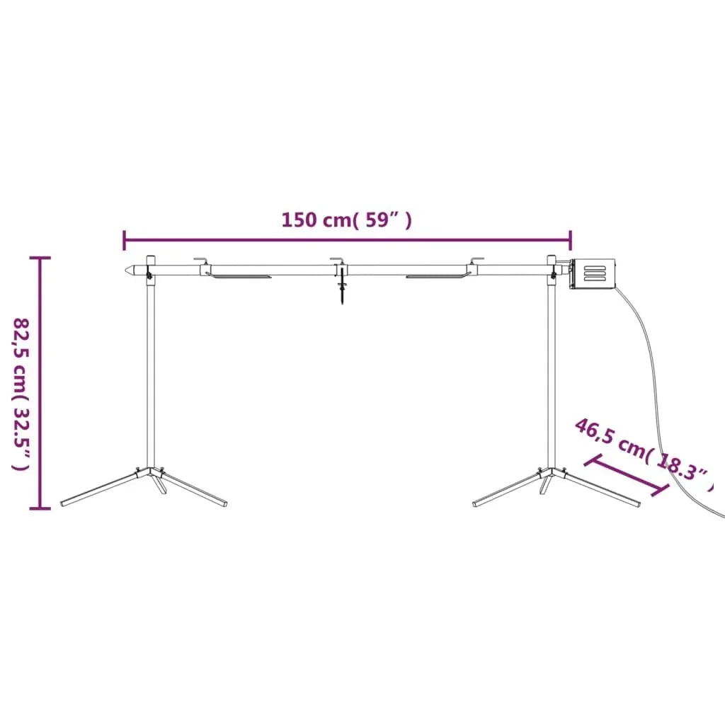 Automatyczny grill z silnikiem stal nierdzewna 150x46,5x82,5 cm Vidaxl