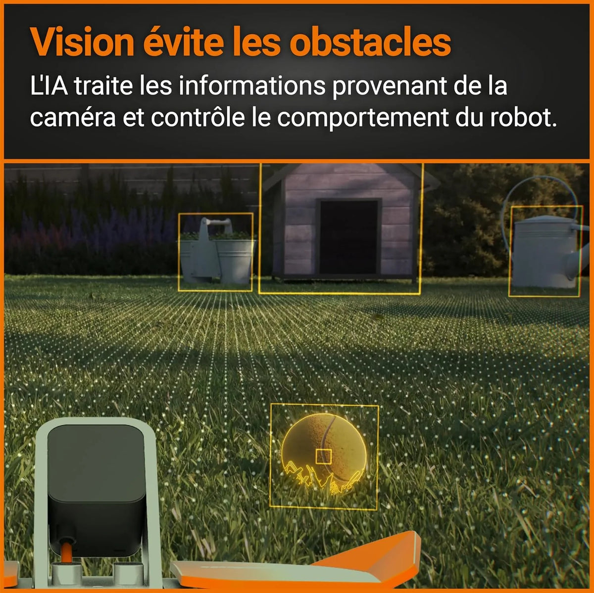 WORX Landroid Vision M550 WR205E kosiarka automatyczna do trawników o powierzchni do 550 m² – inteligentna kosiarka automatyczna bez przewodu granicznego – Wi-Fi i Bluetooth – aktywne unikanie przeszkód z